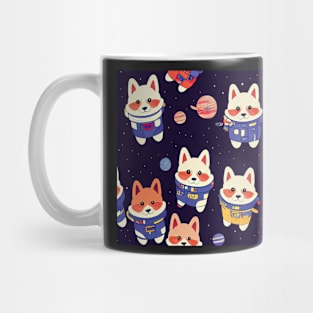 Pattern of Kawaii Corgis as astronaut Mug